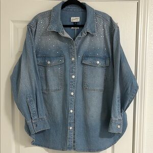 Rhinestone Studded Denim jacket